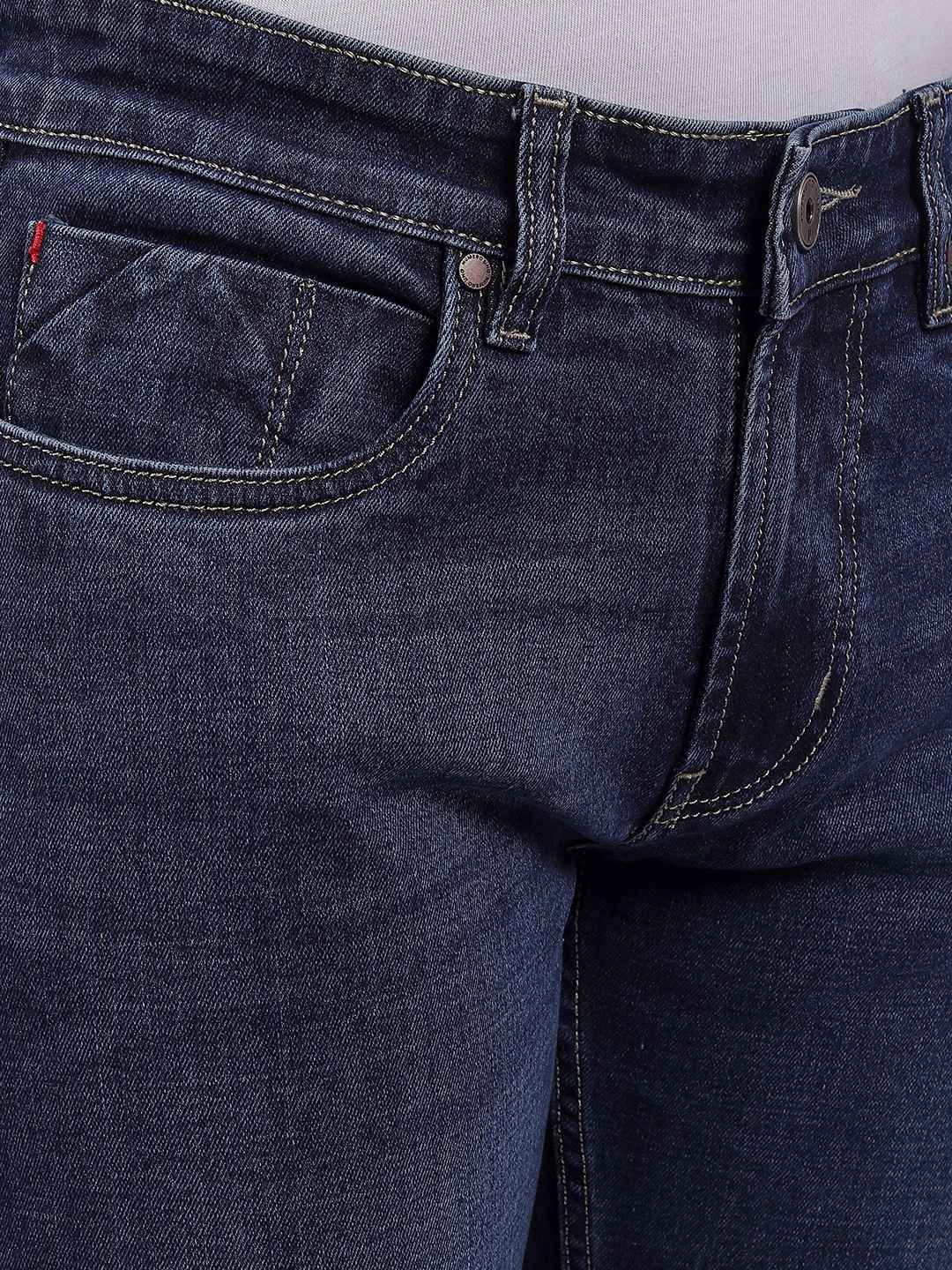 Numero Uno Men Faded Dark Blue Jeans